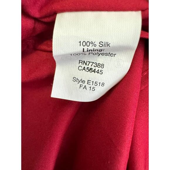 Madewell Fable Romantic Red Silk V Neck Casual Preppy Lightweight Dress size 2 - Picture 3 of 4